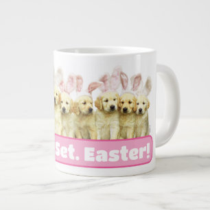 Row of Puppy Bunnies Giant Coffee Mug