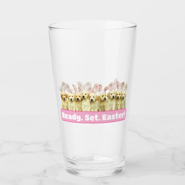 Row of Puppy Bunnies Glass (Front)