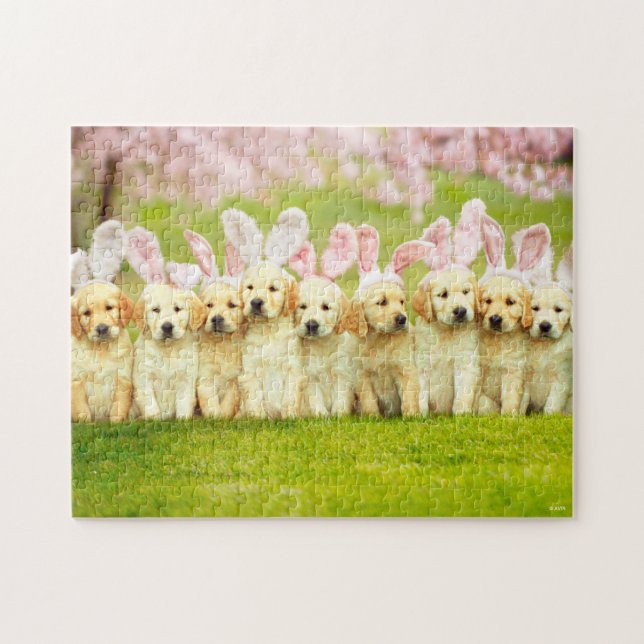 Row of Puppy Bunnies Jigsaw Puzzle (Horizontal)