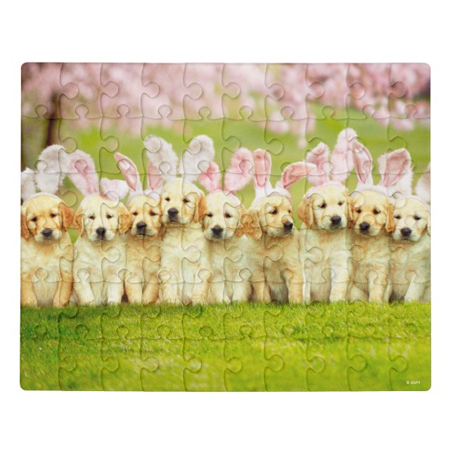 Row of Puppy Bunnies Jigsaw Puzzle (Puzzle Horizontal)