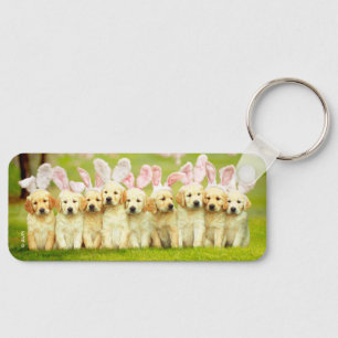 Row of Puppy Bunnies Keychain