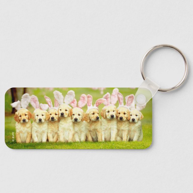 Row of Puppy Bunnies Keychain (Front)