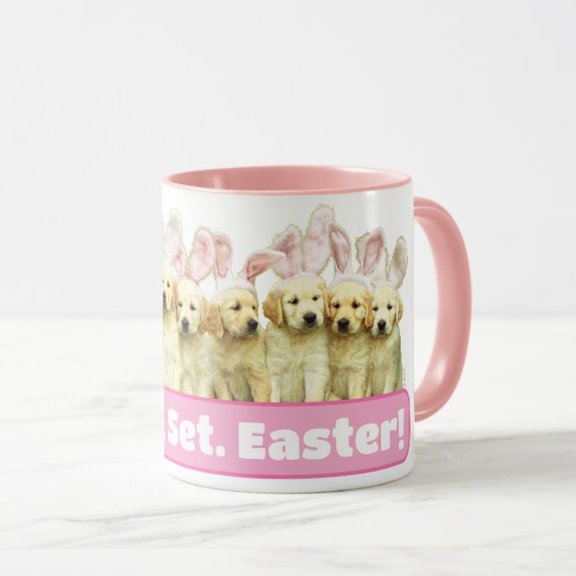 Row of Puppy Bunnies Mug (Front Right)