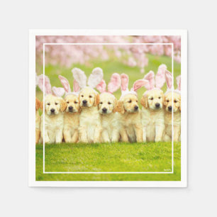 Row of Puppy Bunnies Napkins
