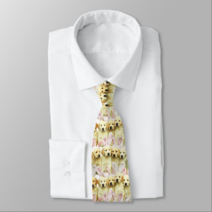 Row of Puppy Bunnies Neck Tie