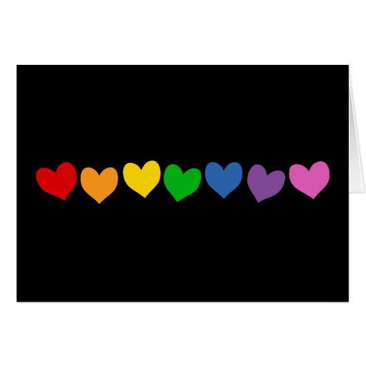 Row of Rainbow Hearts Cards (Front Horizontal)