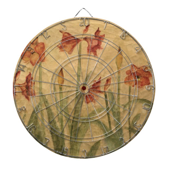 Row of Red Amaryllis Dartboard (Front)