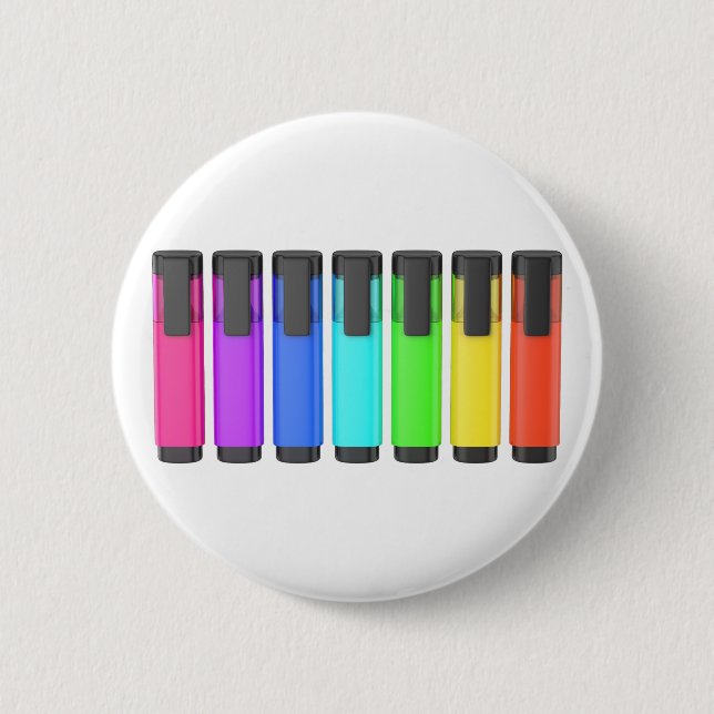 Row of seven highlighters in different colors button (Front)