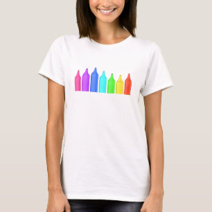 Row of seven markers in different colors T-Shirt