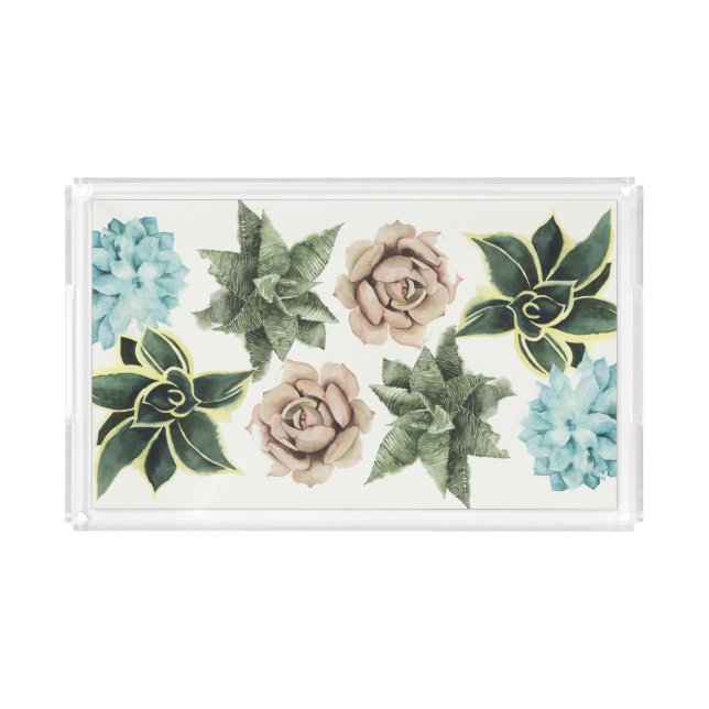 Row of Succulents Acrylic Tray (Front)