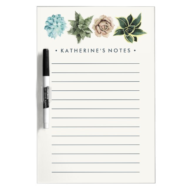 Row of Succulents Dry-Erase Board (Front)