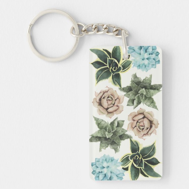 Row of Succulents Keychain (Front)
