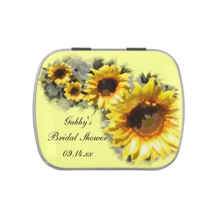 Row Of Sunflowers Garden Bridal Shower Favor Jelly Belly Candy Tin