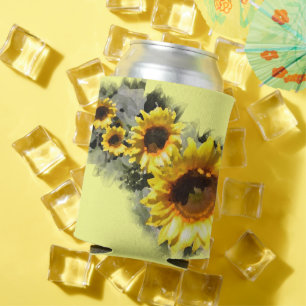 Row of Sunflowers Garden Wedding Favor Can Cooler