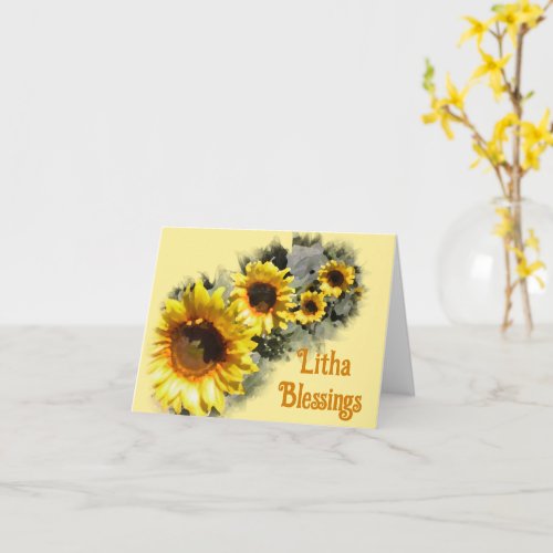 Row of Sunflowers Litha Summer Solstice Blessings Card