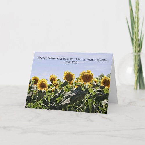 Row of Sunflowers Scripture Card Psalm 11515