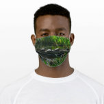 Row of Turtles Green Nature Photo Adult Cloth Face Mask