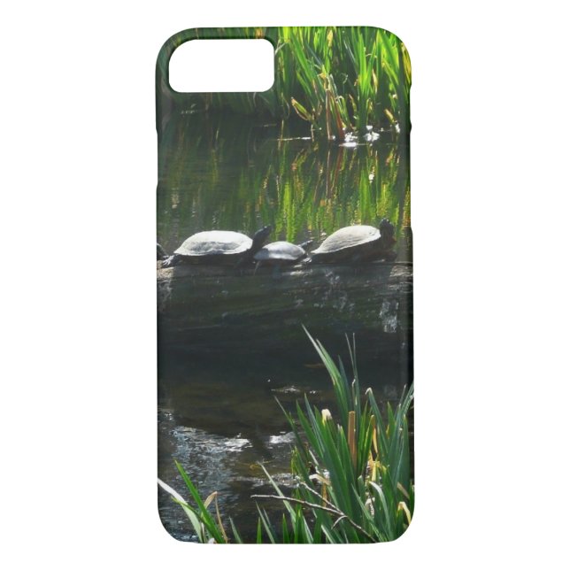 Row of Turtles Green Nature Photo Case-Mate iPhone Case (Back)
