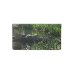 Row of Turtles Green Nature Photo Checkbook Cover