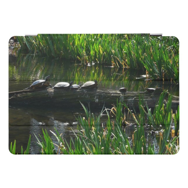 Row of Turtles Green Nature Photo iPad Pro Cover (Horizontal)