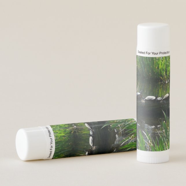 Row of Turtles Green Nature Photo Lip Balm (Front)