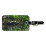 Row of Turtles Green Nature Photo Luggage Tag