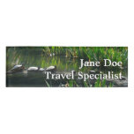 Row of Turtles Green Nature Photo Name Tag