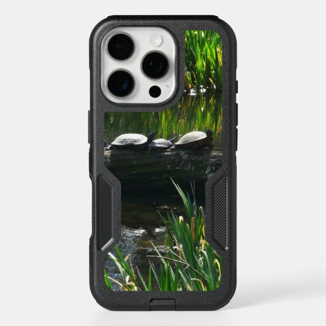 Row of Turtles Green Nature Photo Otterbox iPhone Case (Back)