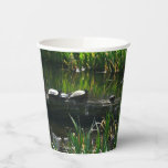 Row of Turtles Green Nature Photo Paper Cups