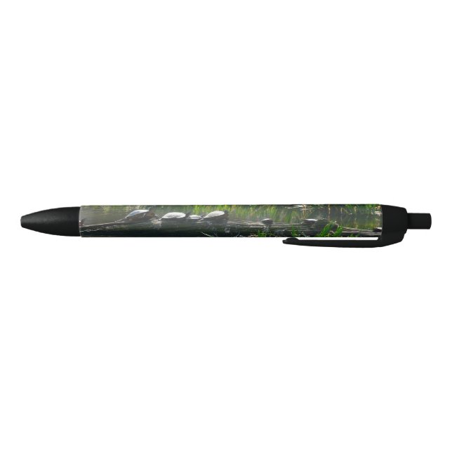 Row of Turtles Green Nature Photo Pen (Bottom)