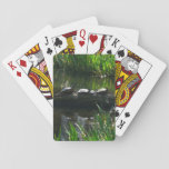 Row of Turtles Green Nature Photo Poker Cards