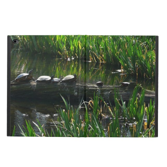 Row of Turtles Green Nature Photo Powis iPad Air 2 Case (Outside)