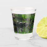 Row of Turtles Green Nature Photo Shot Glass