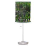 Row of Turtles Green Nature Photo Table Lamp