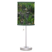 Row of Turtles Green Nature Photo Table Lamp (Right)