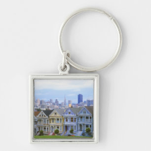 Row of Victorian Homes Keychain