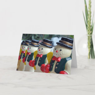 Row of Vintage Snowmen Holiday Card
