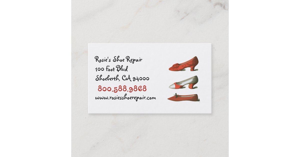 Row Of Vintage Women's Shoes Shoe Repair Business Card Zazzle