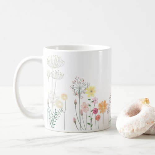 Row Of Wild Flowers Coffee Mug