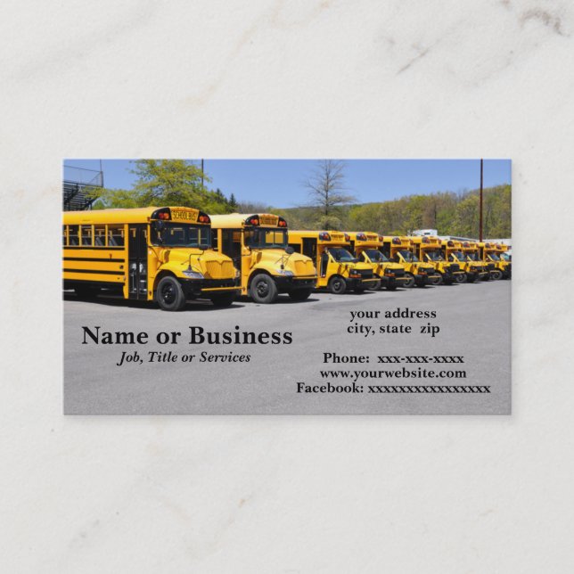 row of yellow school buses business card (Front)