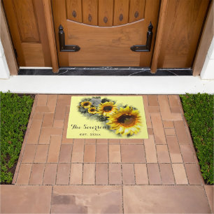 Row of Yellow Sunflowers Doormat