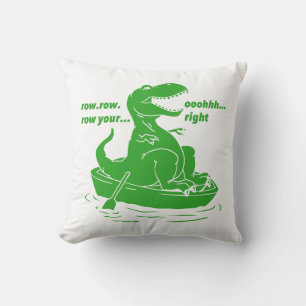 Row row row - Choose background color Throw Pillow