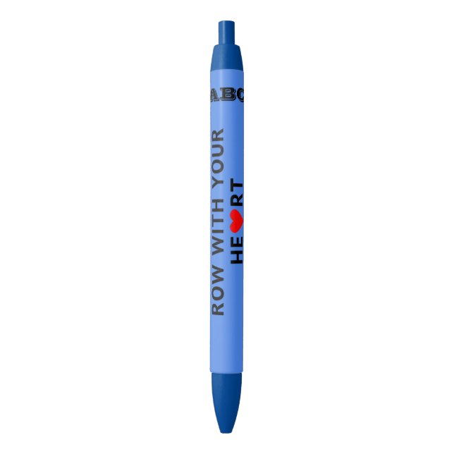 Row with your heart custom initials pen (Front Vertical)