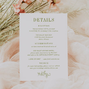 ROWAN Botanical Wedding Details Card