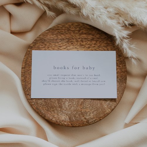 ROWAN Boy Blue Simple Baby Shower Books for Baby Enclosure Card