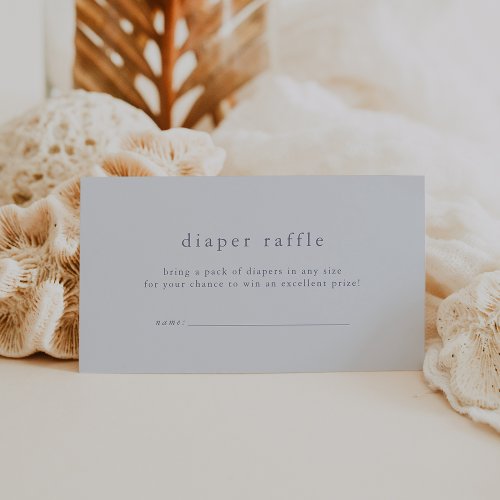 ROWAN Boy Blue Simple Baby Shower Diaper Raffle Enclosure Card