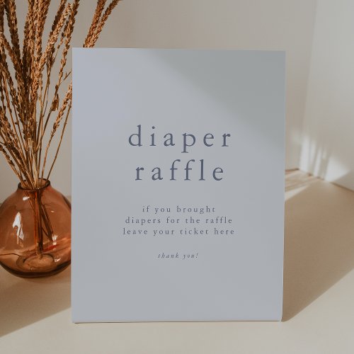 ROWAN Boy Blue Simple Baby Shower Diaper Raffle Pedestal Sign