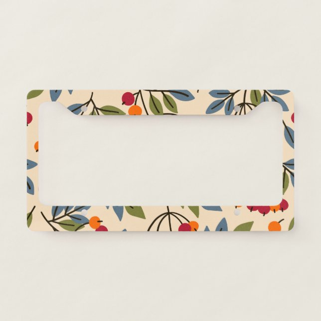 Rowan Branches: Textile Vintage Charm License Plate Frame (Front)