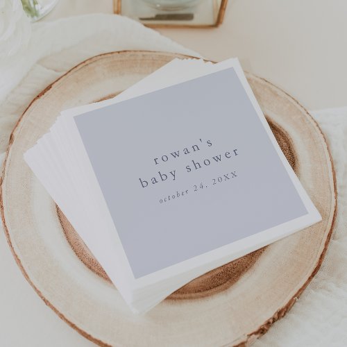 ROWAN Classic Boy Blue Rustic Simple Baby Shower Napkins