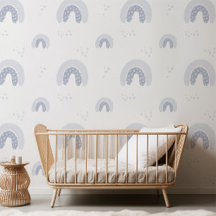 ROWAN Cute Unique Boy Blue Boho Rainbow Nursery Wallpaper